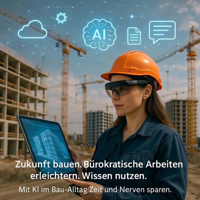 Ein Bild, das die Zukunft der KI am Bau darstellen soll.
